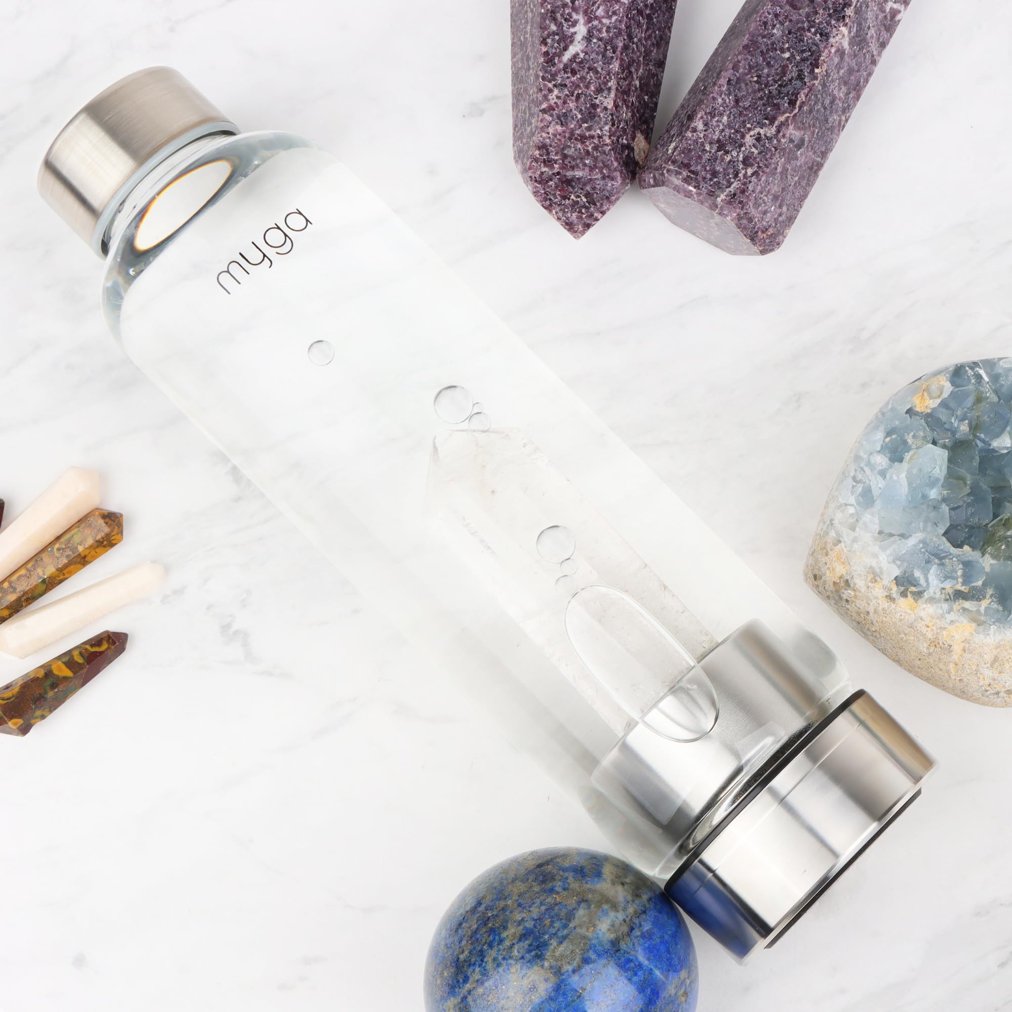 Amazon.com: Myga Clear Quartz Crystal Water Bottle,16.9OZ 500ml